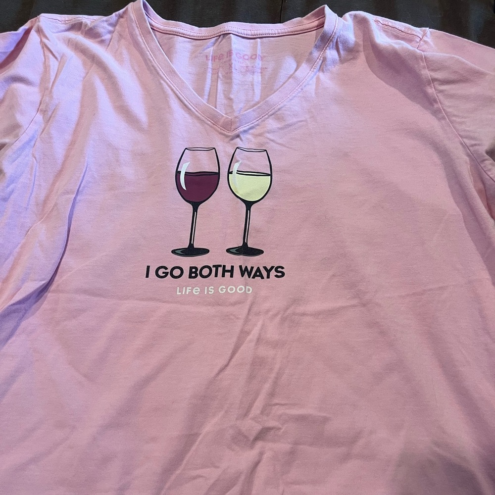 Pink life is good short sleeve top, in guc xl